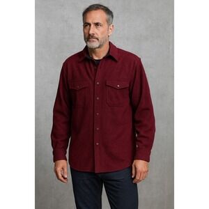 Vintage‎ Woolrich Mens Red Snap Front Shirt Jacket Shacket Large